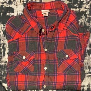 Two Mossimo Plaid Western Flannel Shirts